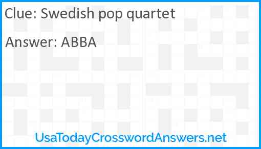 Swedish pop quartet Answer
