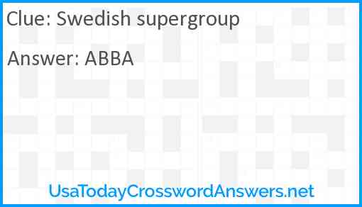 Swedish supergroup Answer