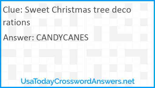 Sweet Christmas tree decorations Answer