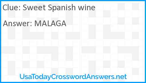 Sweet Spanish wine Answer