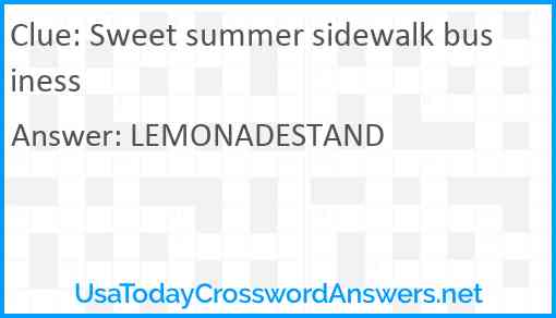 Sweet summer sidewalk business Answer