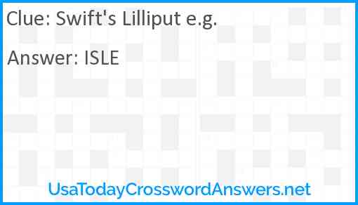 Swift's Lilliput e.g. Answer