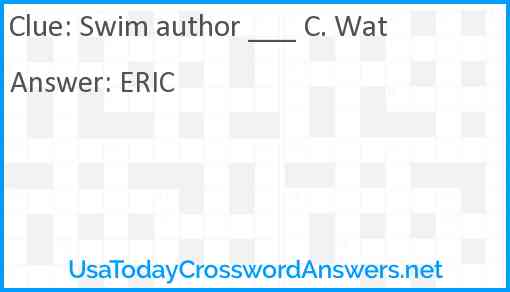 Swim author ___ C. Wat Answer