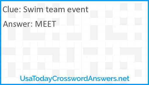 Swim team event Answer