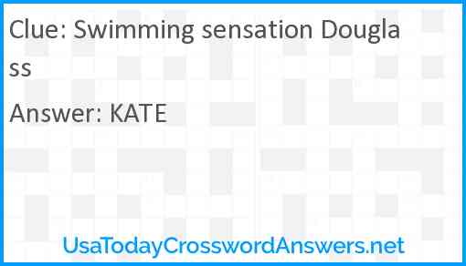 Swimming sensation Douglass Answer