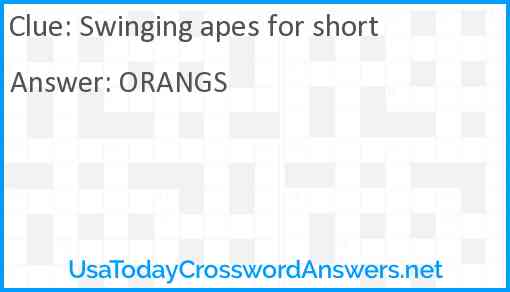 Swinging apes for short Answer