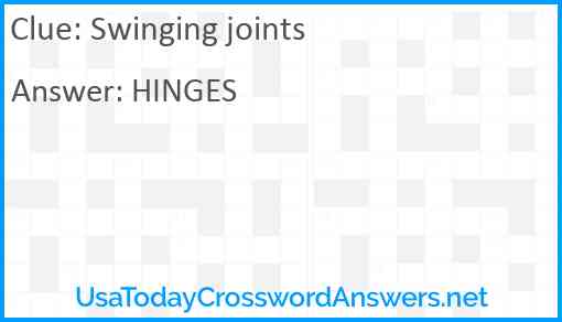 Swinging joints Answer