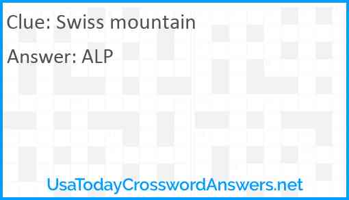 Swiss mountain Answer