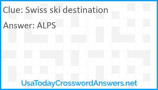 Swiss ski destination Answer