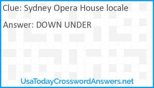 Sydney Opera House locale Answer