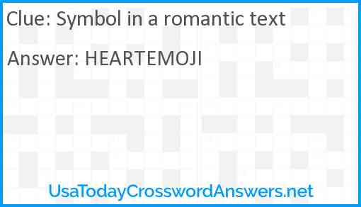 Symbol in a romantic text Answer