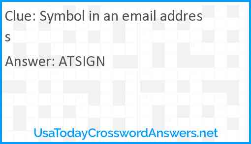 Symbol in an email address Answer