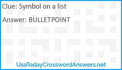 Symbol on a list Answer