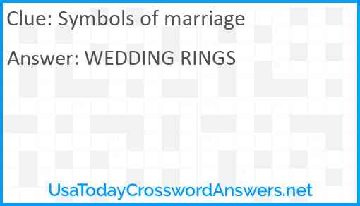 Symbols of marriage Answer