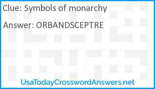 Symbols of monarchy Answer
