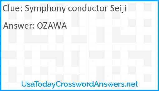 Symphony conductor Seiji Answer