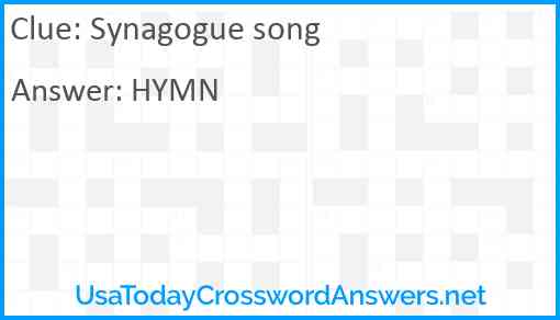 Synagogue song Answer