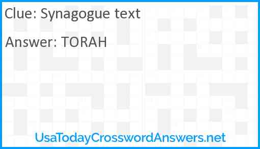 Synagogue text Answer