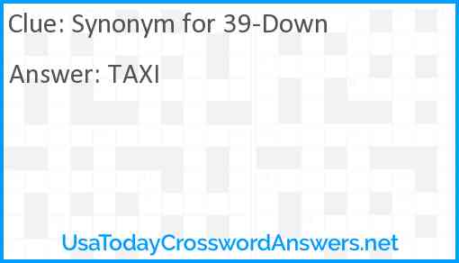 Synonym for 39-Down Answer