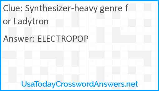 Synthesizer-heavy genre for Ladytron Answer