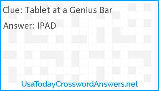 Tablet at a Genius Bar Answer