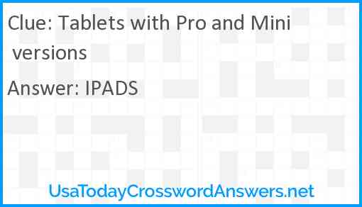 Tablets with Pro and Mini versions Answer