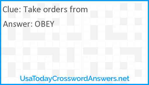 Take orders from Answer