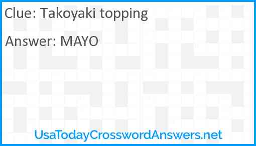 Takoyaki topping Answer