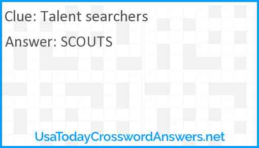Talent searchers Answer