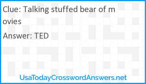 Talking stuffed bear of movies Answer