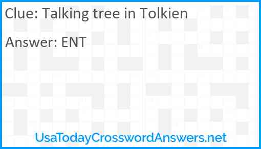 Talking tree in Tolkien Answer