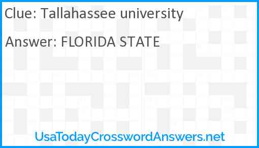 Tallahassee university Answer