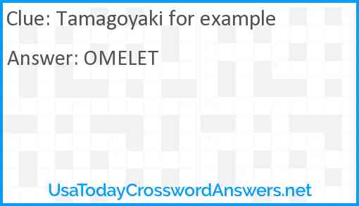 Tamagoyaki for example Answer