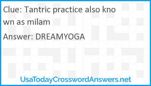 Tantric practice also known as milam Answer