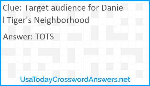 Target audience for Daniel Tiger's Neighborhood Answer