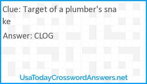 Target of a plumber's snake Answer