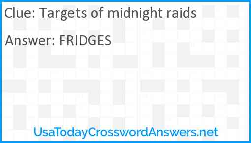 Targets of midnight raids Answer