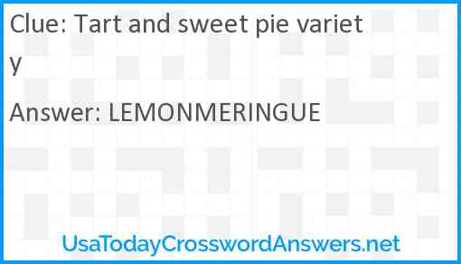 Tart and sweet pie variety Answer
