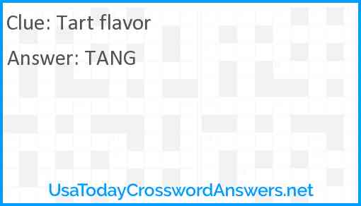 Tart flavor Answer