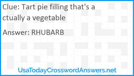 Tart pie filling that's actually a vegetable Answer