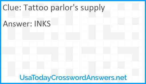 Tattoo parlor's supply Answer