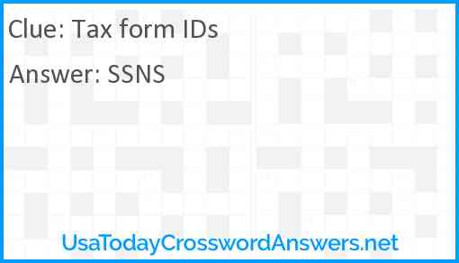 Tax form IDs Answer