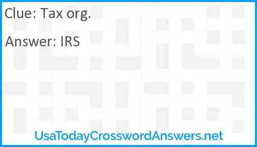 Tax org. Answer