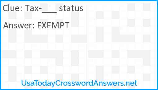 Tax-___ status Answer