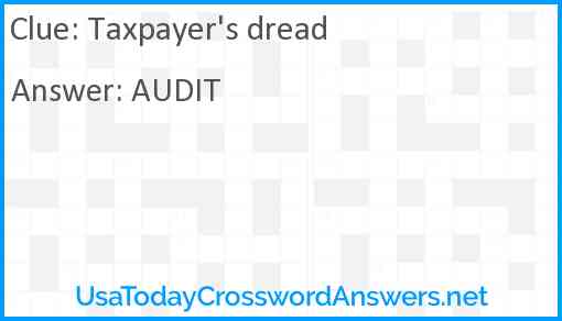 Taxpayer's dread Answer