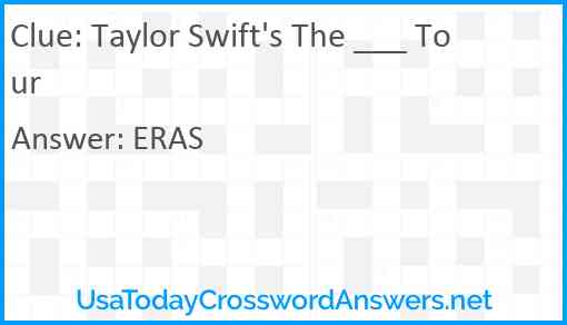 Taylor Swift's The ___ Tour Answer