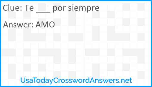 Te ___ por siempre Answer