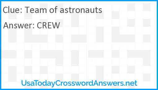 Team of astronauts Answer