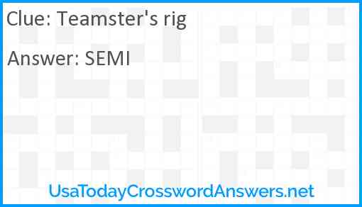 Teamster's rig Answer