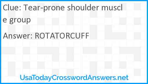 Tear-prone shoulder muscle group Answer
